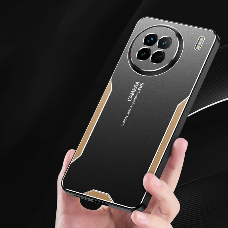 For vivo X90 5G Phone Case Drop Protection Aluminum Alloy Metal Cover - Gold For vivo X90 5G Phone Case Drop Protection Aluminum Alloy Metal Cover - Gold